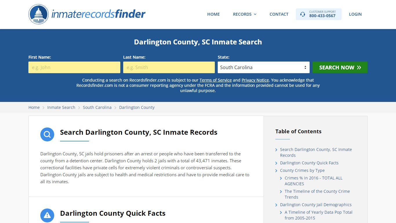 Darlington County, SC Inmate Lookup & Jail Records Online